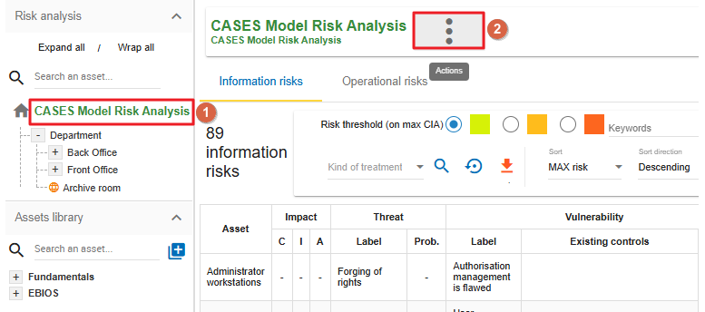 Analysis Management two steps