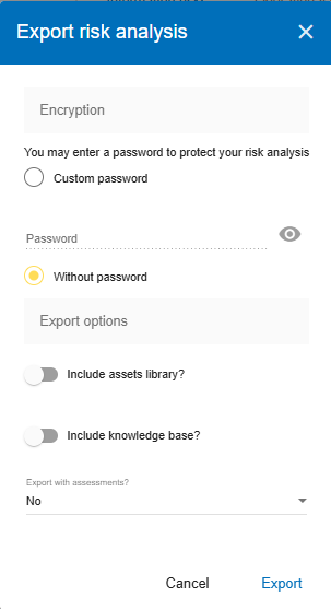 Export a Risk analysis