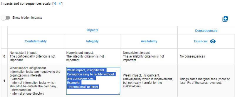 Edit Impact Scale