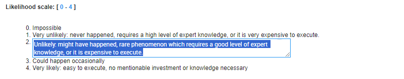 Edit Likelihood Scale