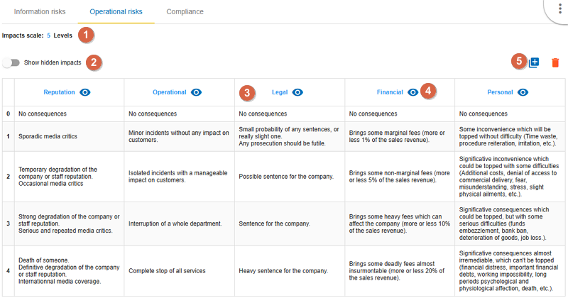 Operational Risk Impact Scale