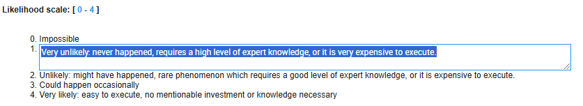 Edit Operational Risk Likelihood scale