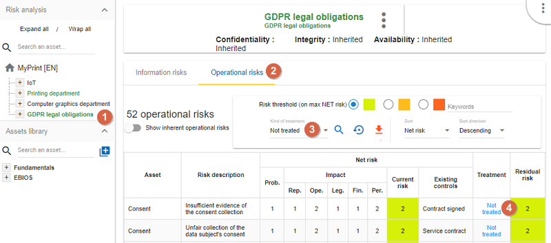 Operational Risk Sheet