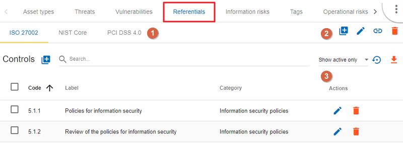 Referentials Table