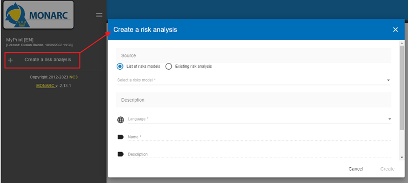 Create a risk analysis